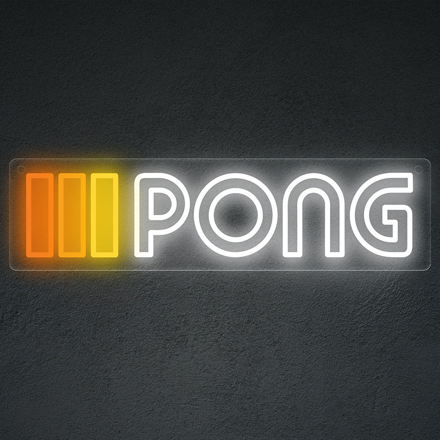 PONG Neon LED Sign (17" x 4")