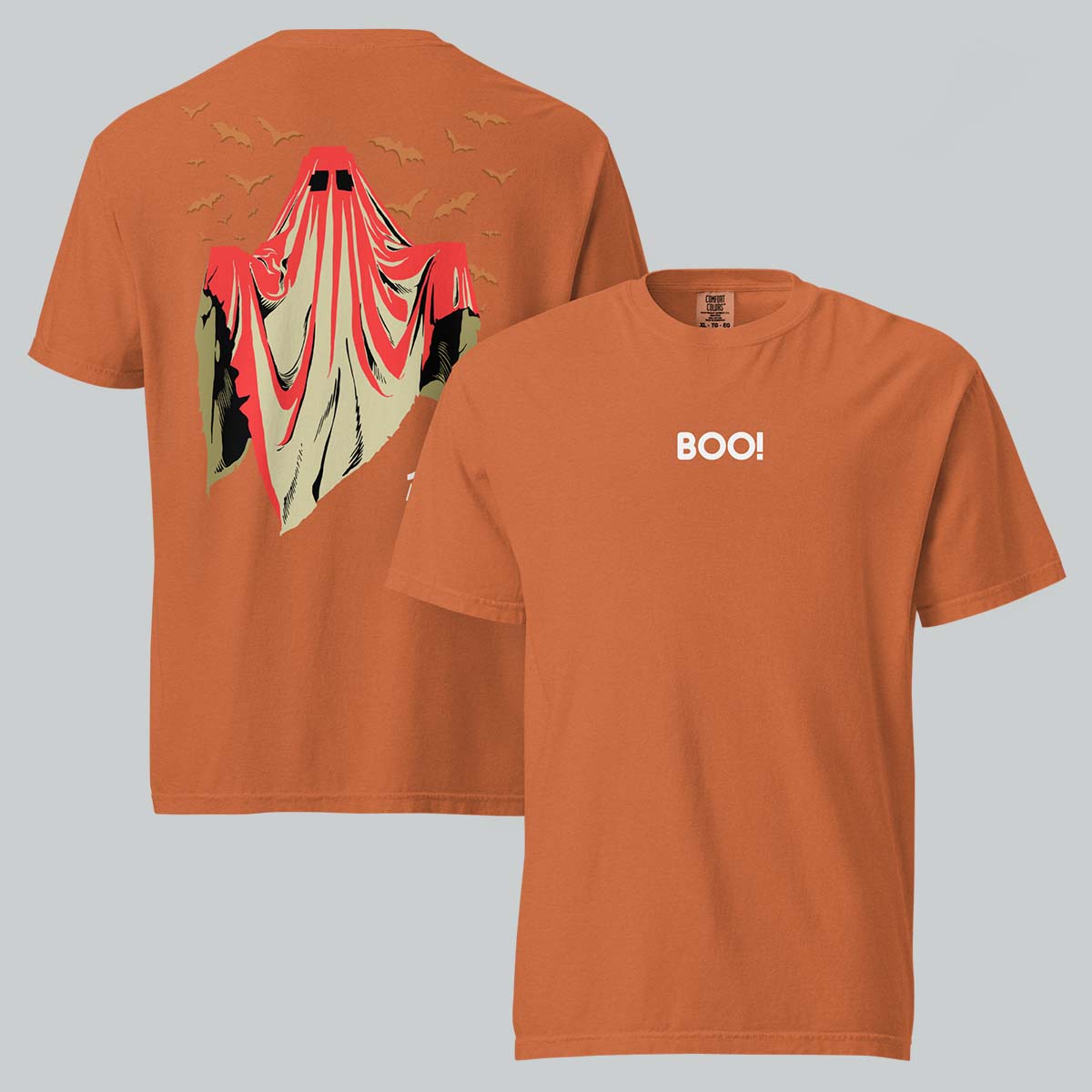Boo! Ghost Tee in Pumpkin