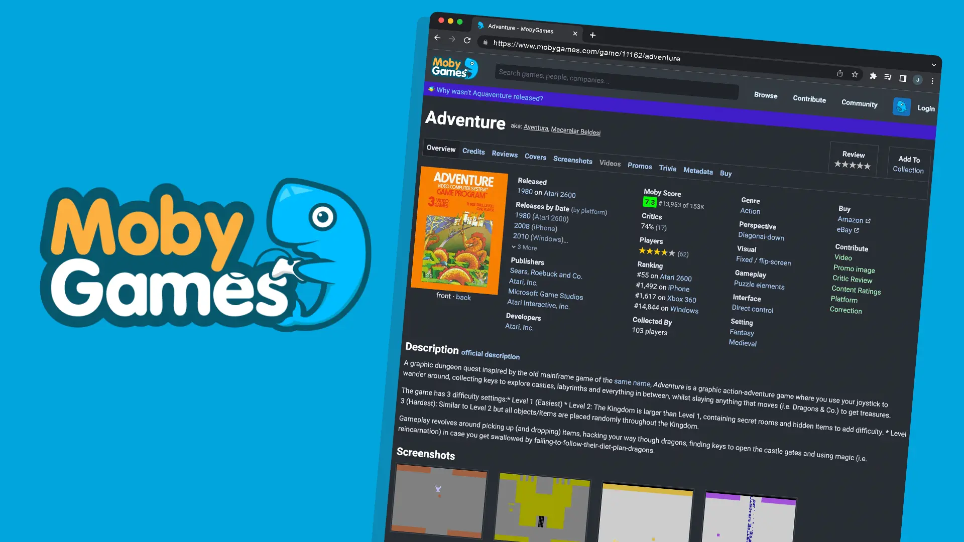 MobyGames Gets A Complete Site Rebuild – Atari®