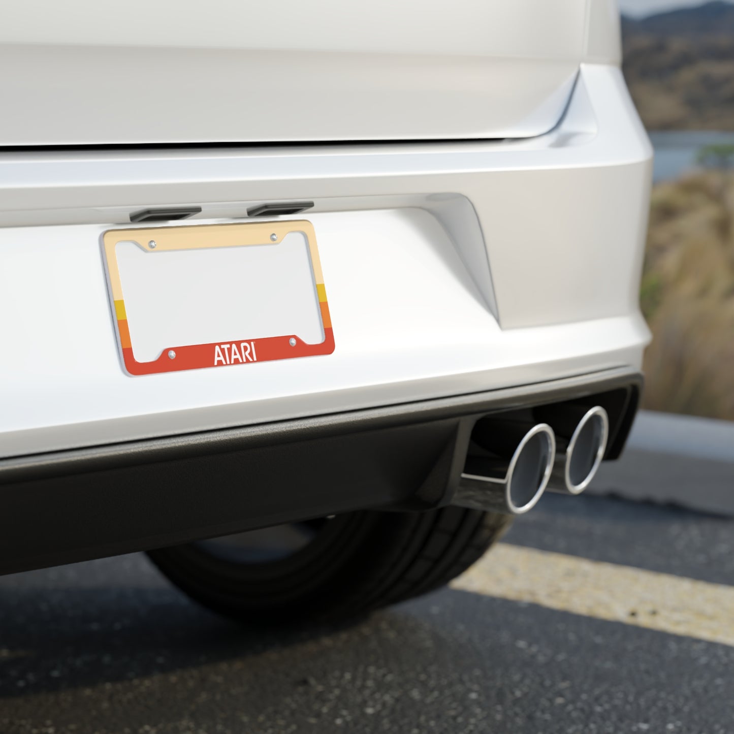 Retro Stripe License Plate Frame