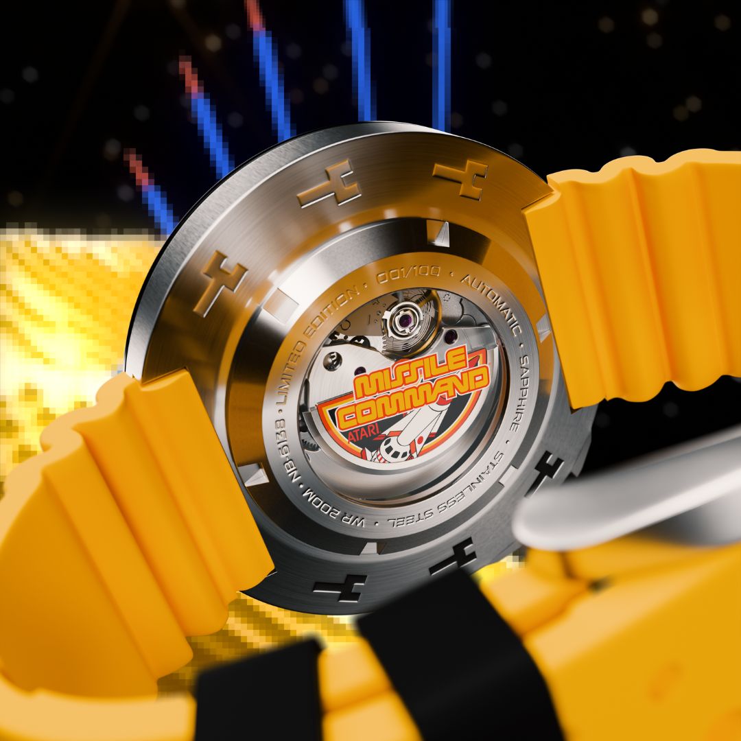NUBEO x Atari Missile Command Ventana Automatic Watch Assault Yellow