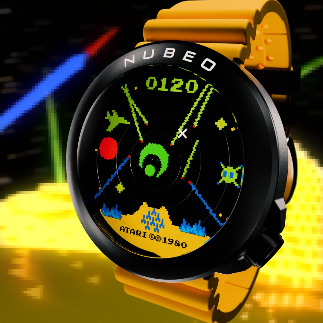 NUBEO x Atari Missile Command Ventana Automatic Watch Assault Yellow