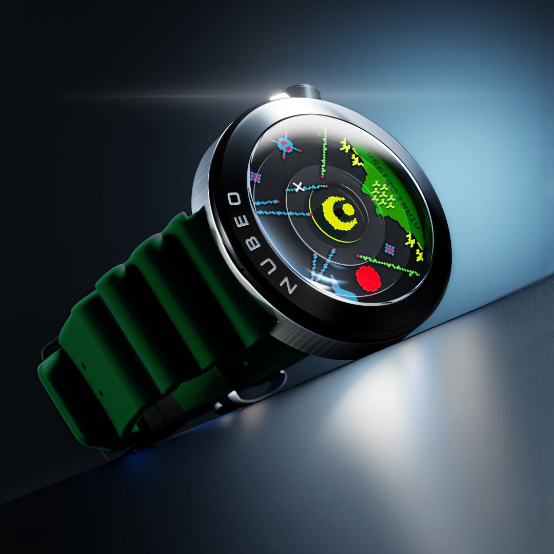 NUBEO x Atari Missile Command Ventana Automatic Watch Strike Green