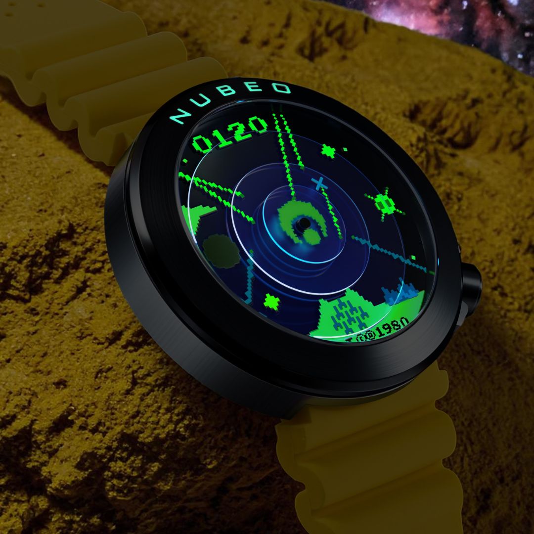 NUBEO x Atari Missile Command Ventana Automatic Watch Assault Yellow