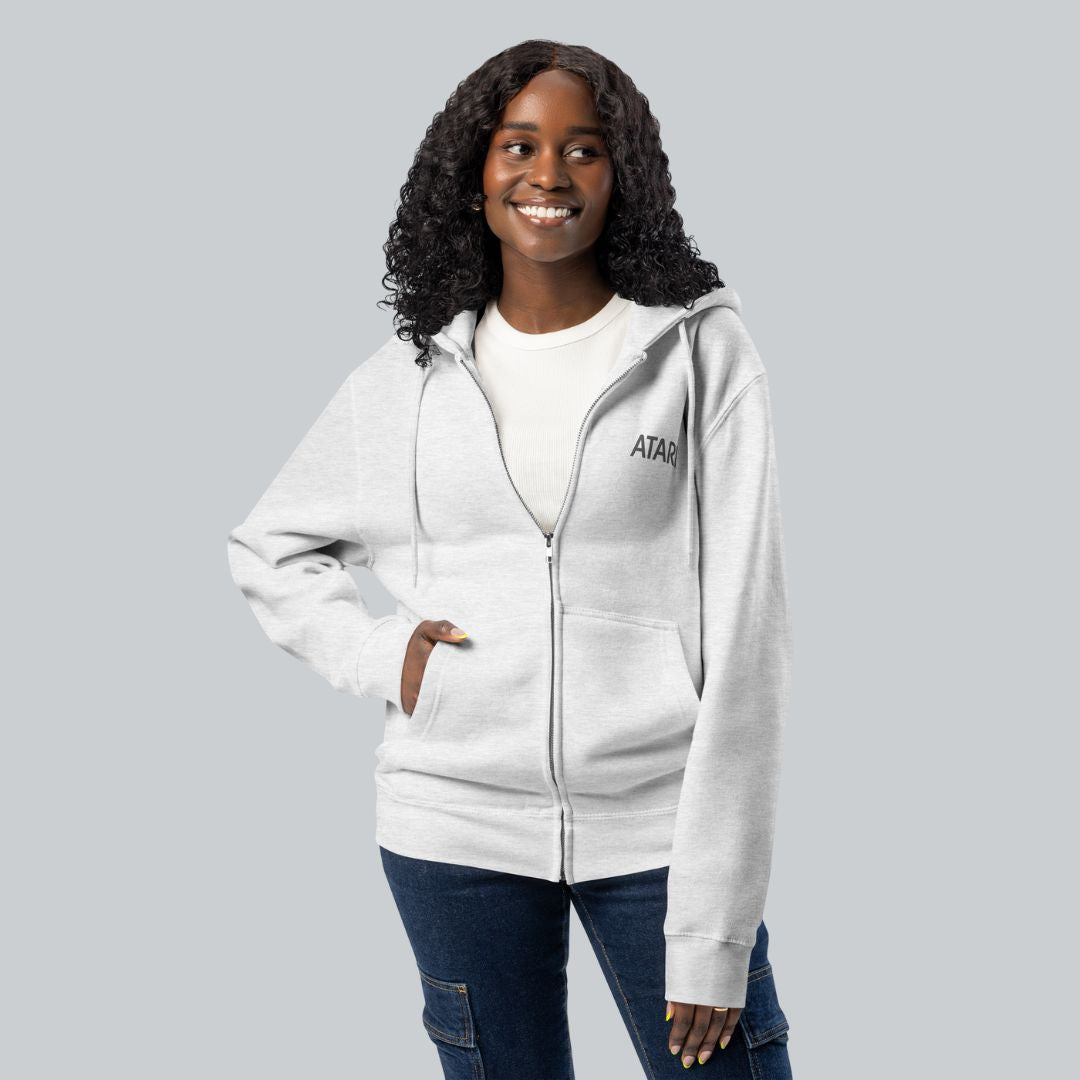 Gray Fuji Block Zip Hoodie