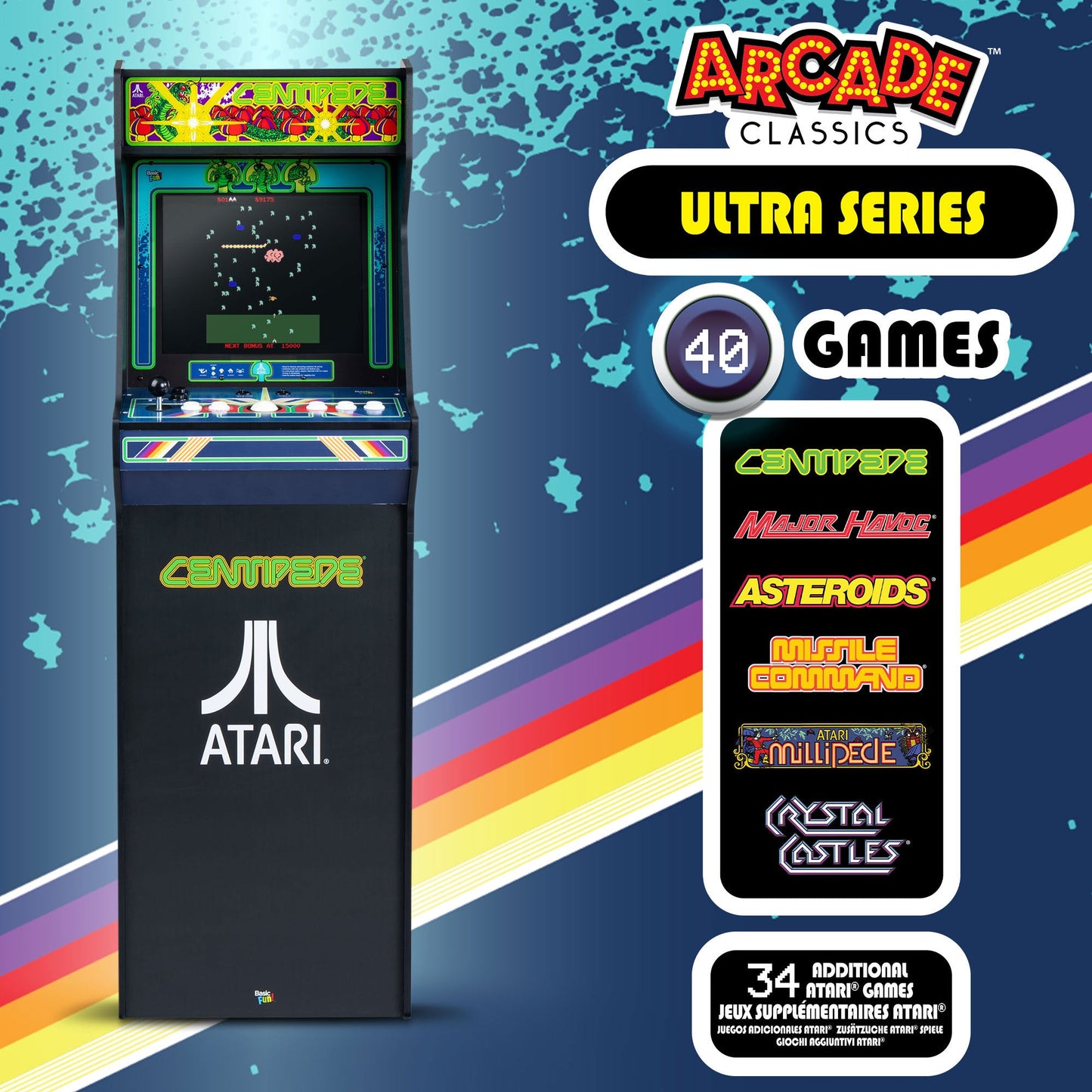 ARCADE CLASSICS – CENTIPEDE ULTRA SERIES, 40 GAME CABINET