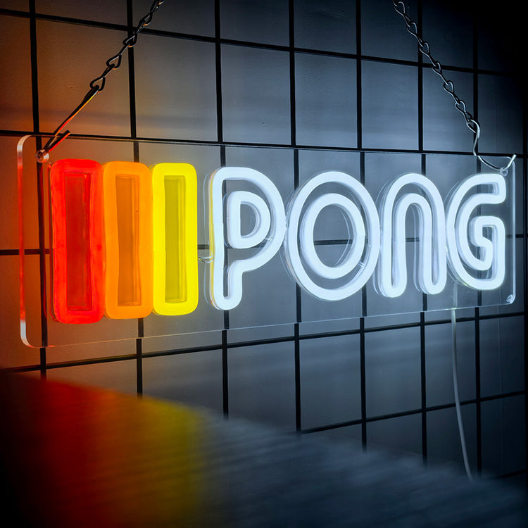 PONG Neon LED Sign (17" x 4")