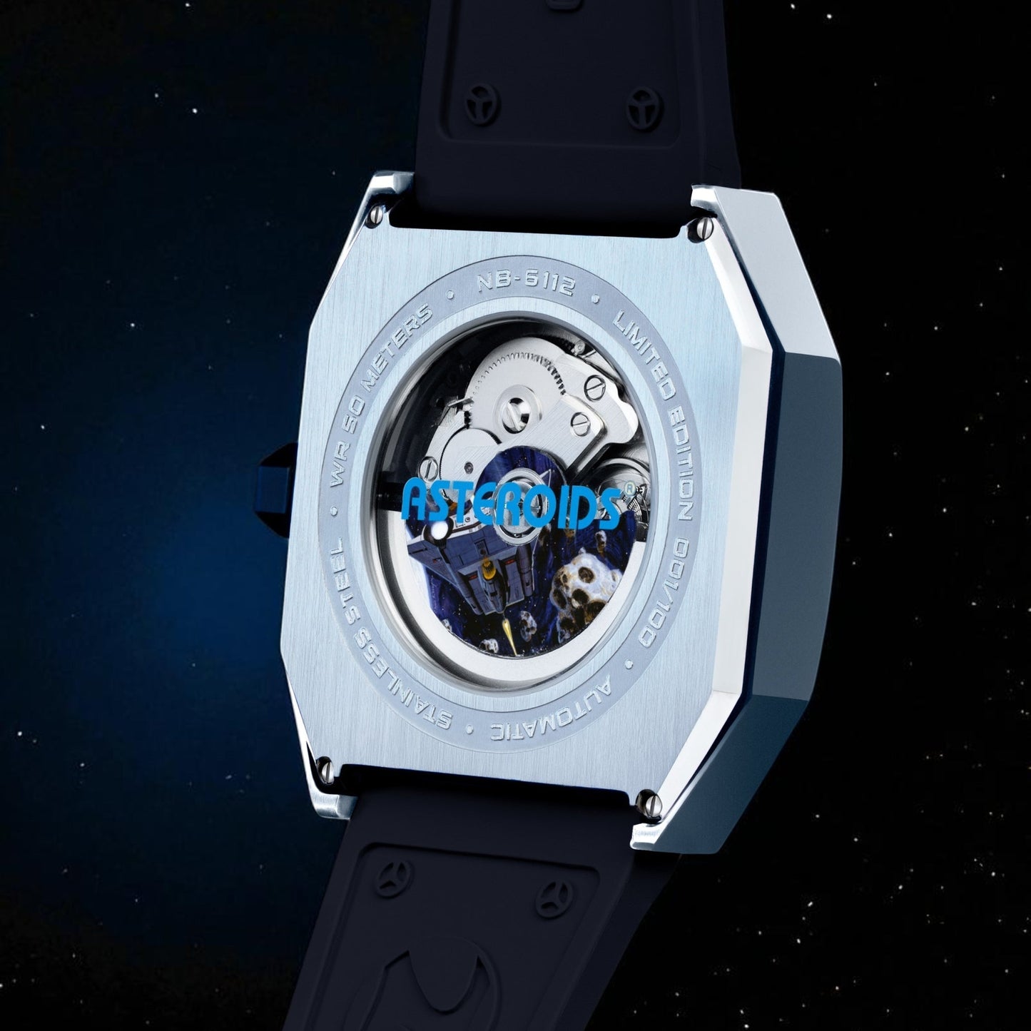NUBEO x Atari Asteroids 2600 Automatic Timepiece - Asteroid Black