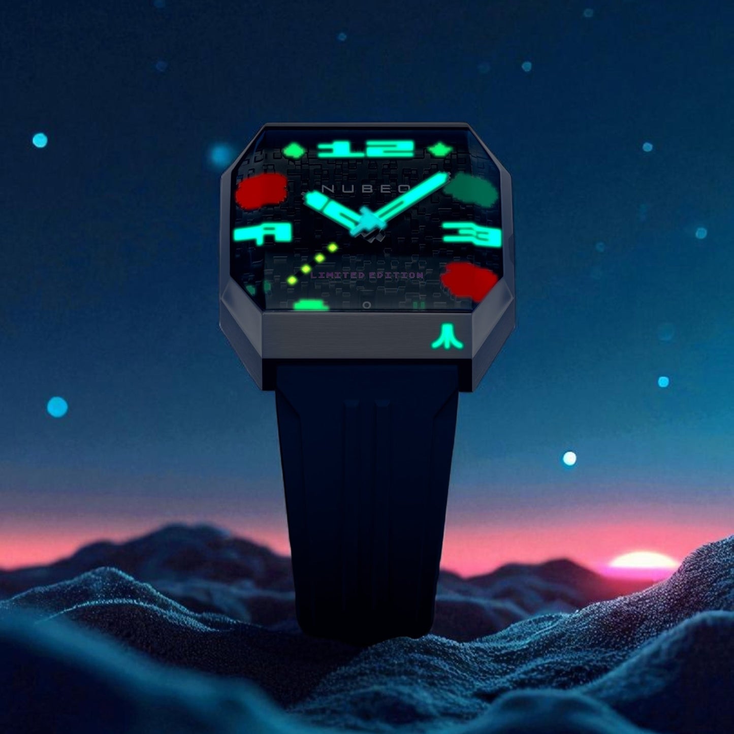 NUBEO x Atari Asteroids 2600 Automatic Timepiece - Orbiting Blue