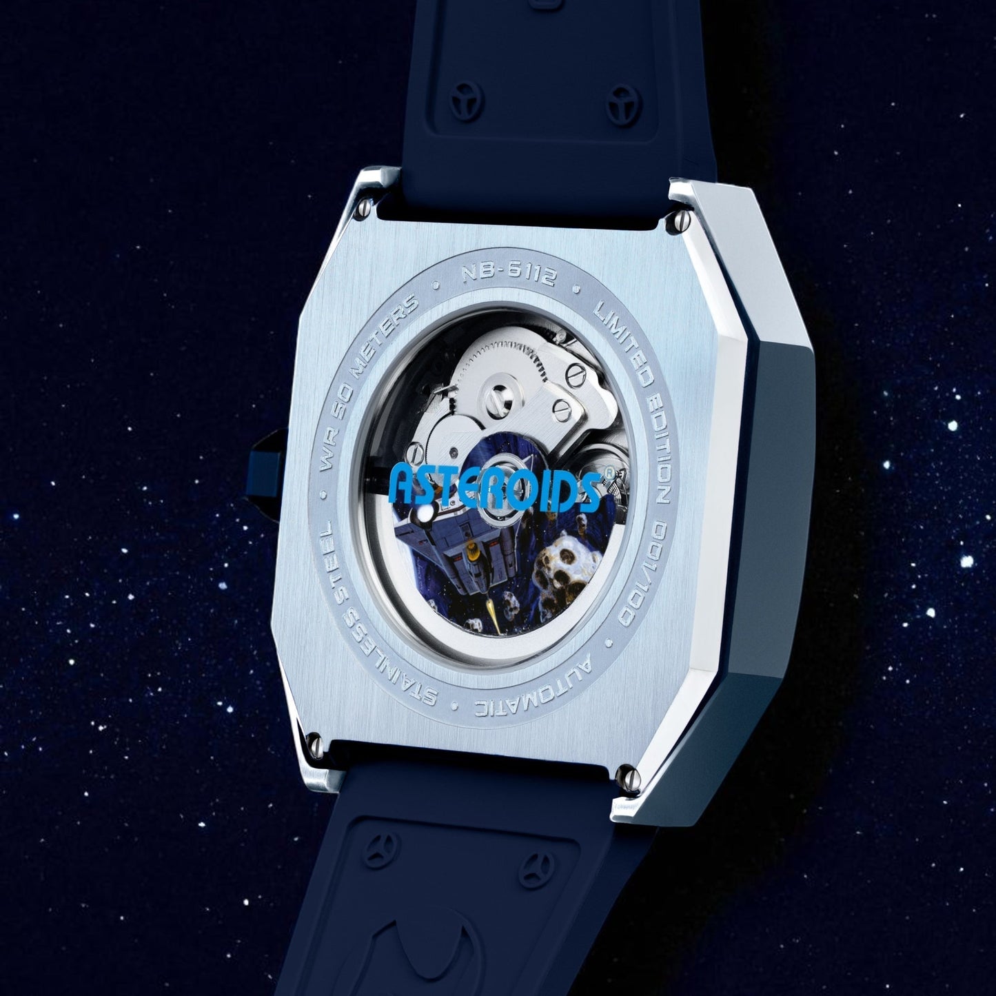 NUBEO x Atari Asteroids 2600 Automatic Timepiece - Orbiting Blue
