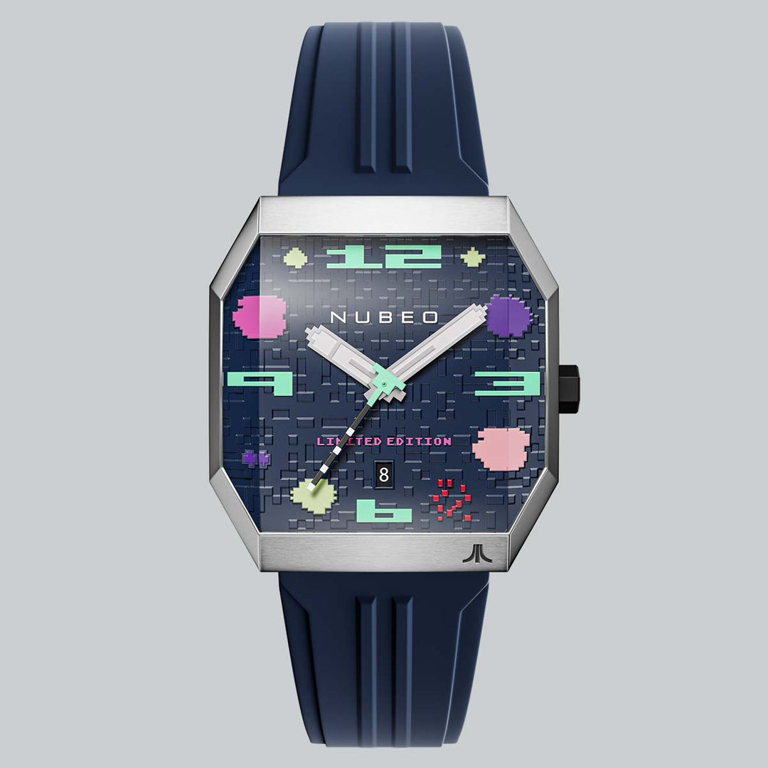 NUBEO x Atari Asteroids 2600 Automatic Timepiece - Orbiting Blue