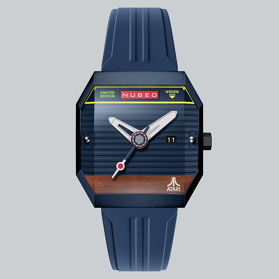 NUBEO x Atari Watch - Console Automatic Atari 2600 - Binary Blue