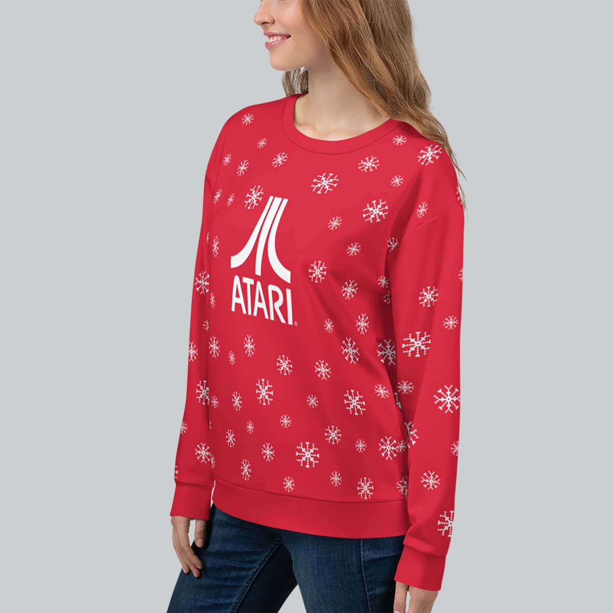 Festive Fuji Sweatshirt in Snowflake Red