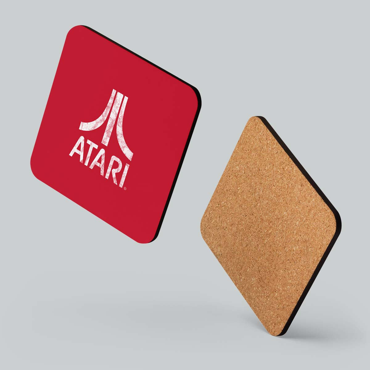 Atari Distressed Logo Coaster (Red)