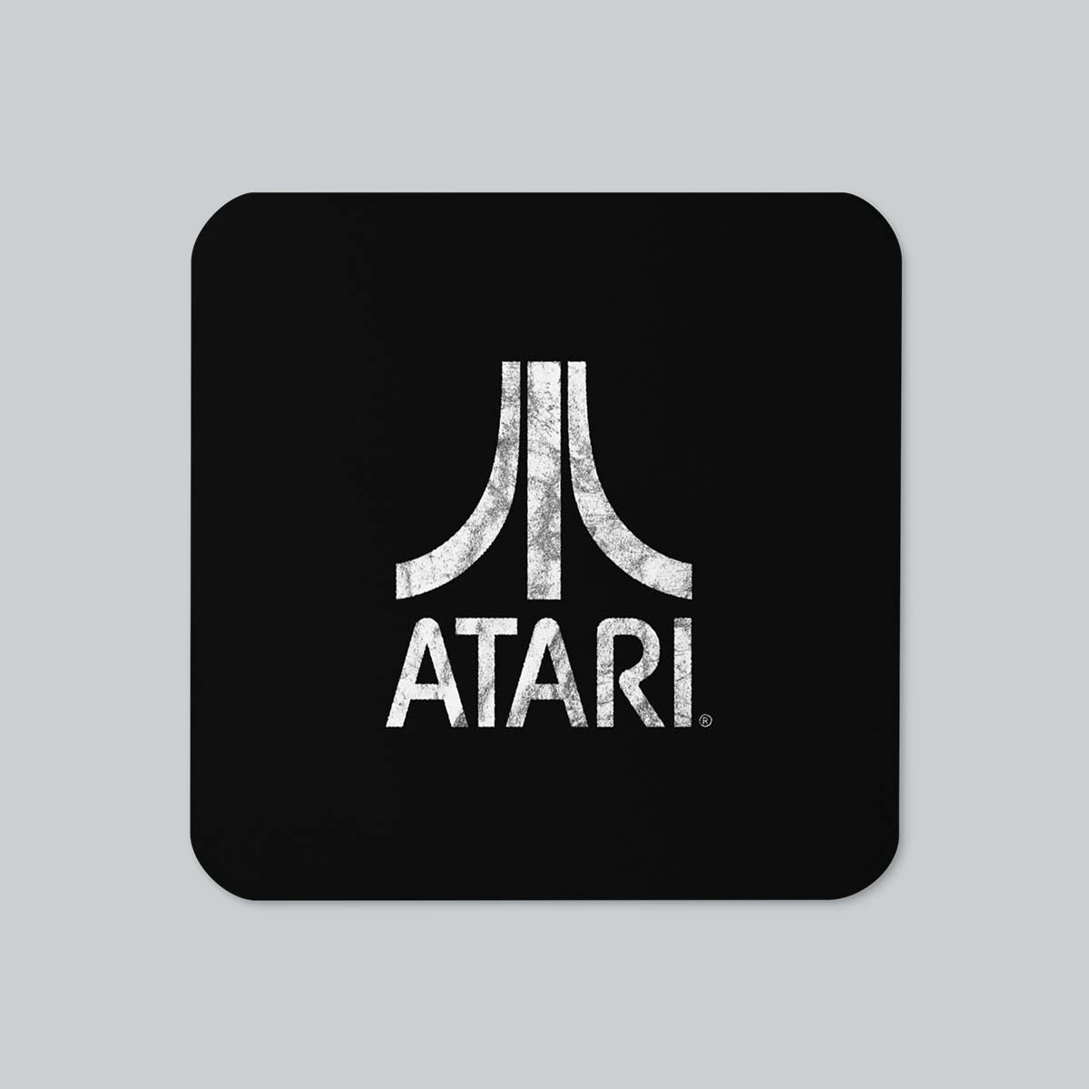 Atari Distressed Logo Coaster (Black)