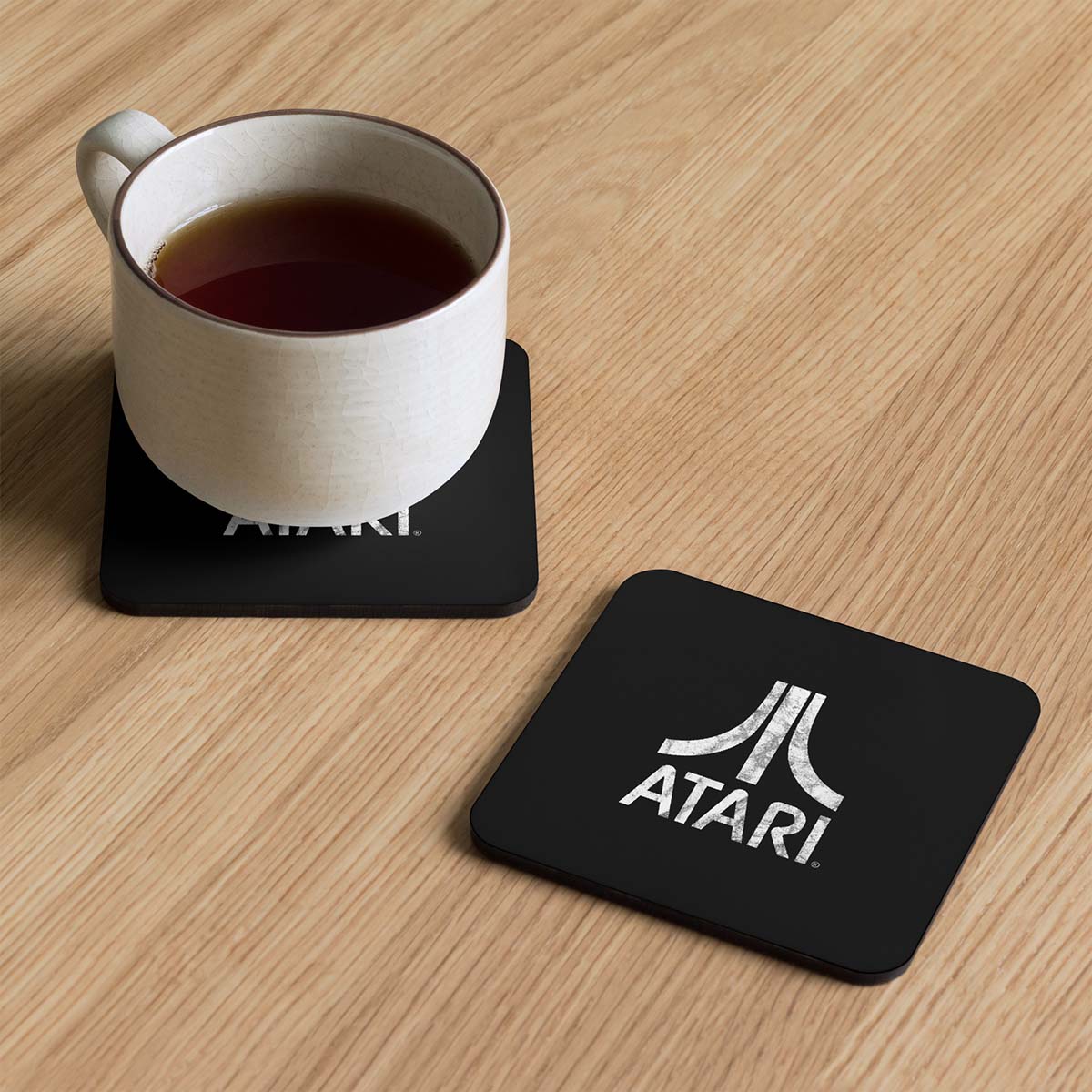 Atari Distressed Logo Coaster (Black)