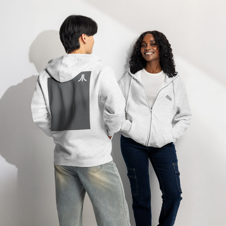 Gray Fuji Block Zip Hoodie