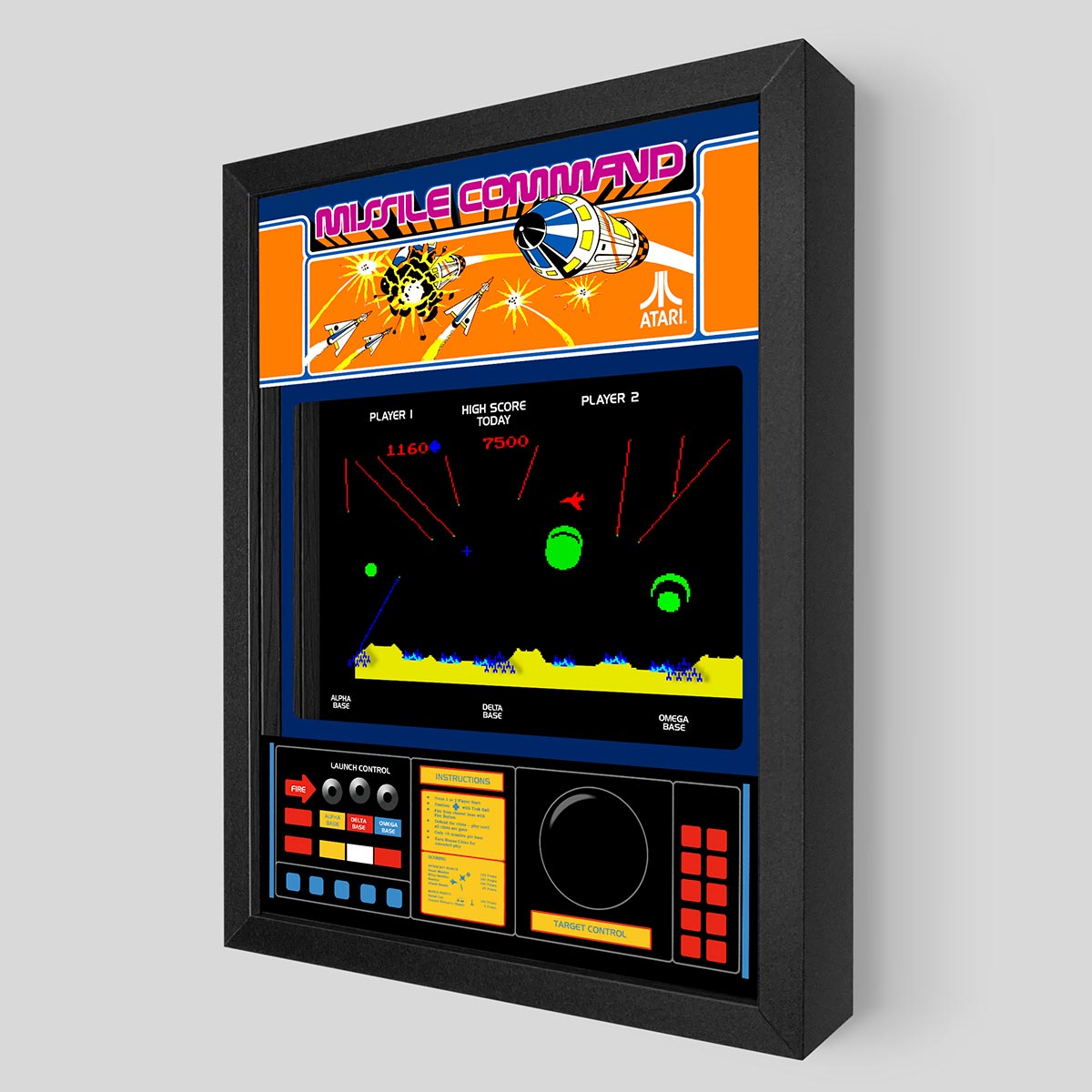 Missile Command Arcade Shadowbox Art – Atari®