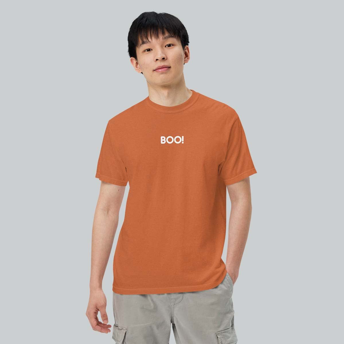 Boo! Ghost Tee in Pumpkin