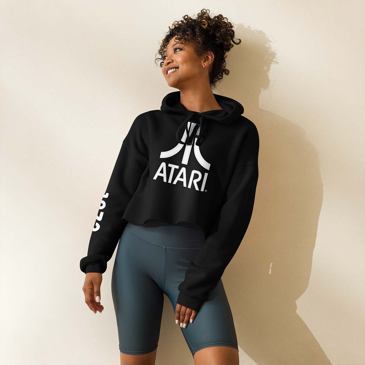 Stitch Effect Atari Cropped Sweatshirt