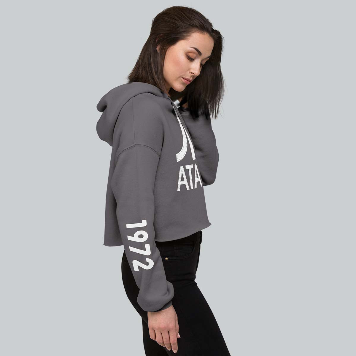 Stitch Effect Atari Cropped Sweatshirt